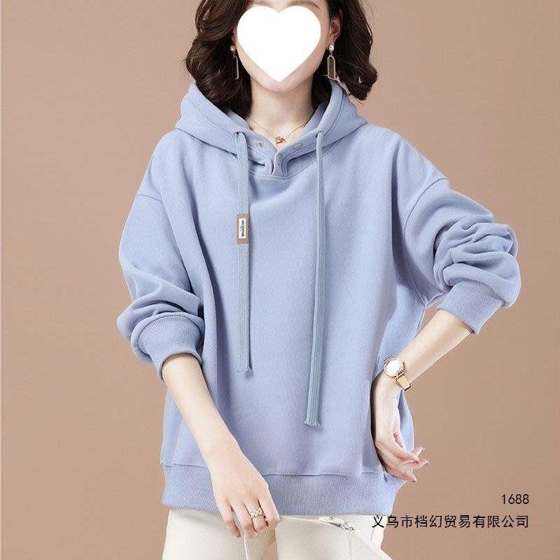 Hooded sweater women's fleece thickened fashion casual outerwear top autumn and winter loose women's clothing