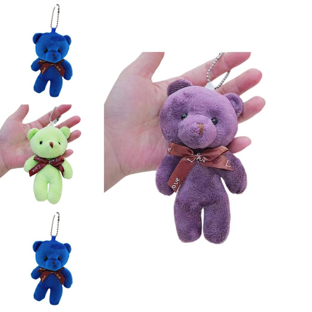 Animal Shaped Pp Cotton Stuffed Teddy Bear Keychain