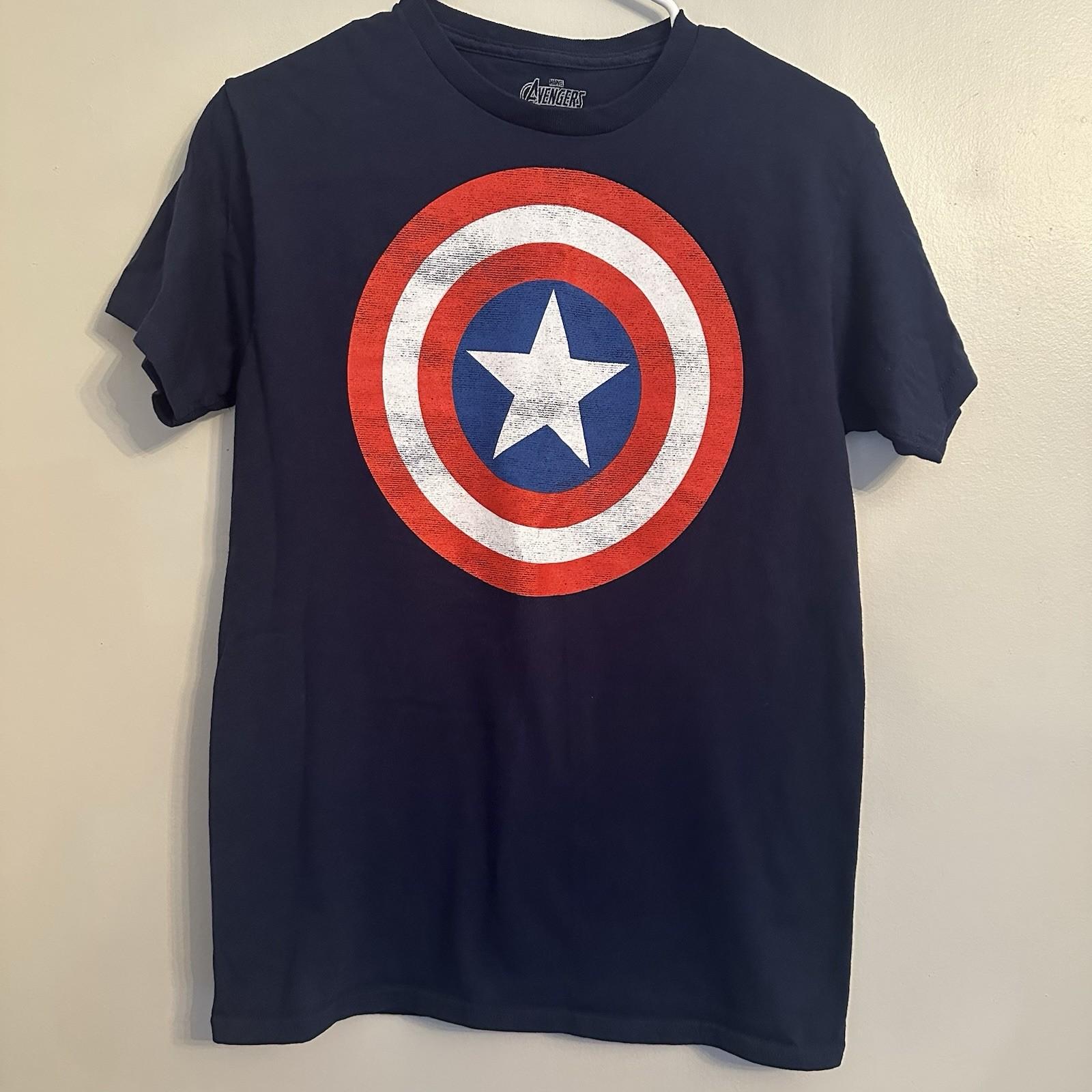 Marvel Avengers Captain America Graphic T-Shirt Navy Blue Size S S разноцветный