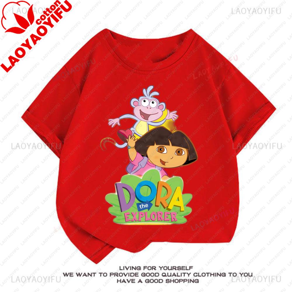 Dora The Explorer Classic Fashion Cute Tee Harajuku Retro Cartoon 90s TShirt Unisex T Shirt Personality Tops Street Y2k Clothes