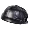 Men Solid Color PU Leather Landlord Caps Painter Cap Painter Cap Spring and Autumn Melon Skin Hats