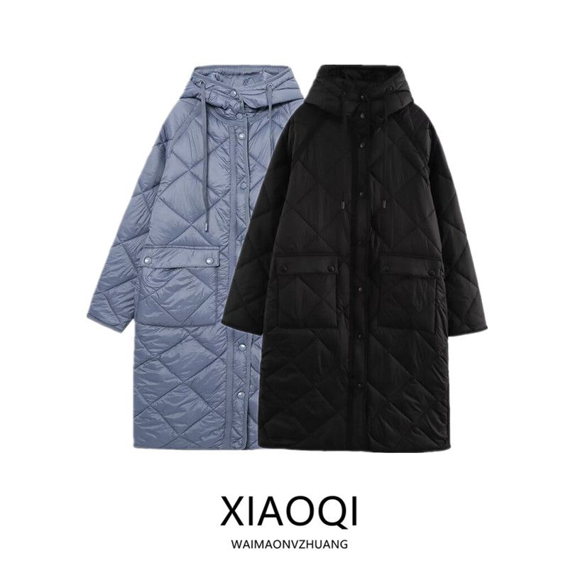 Western Style 2022 Autumn and Winter New European and American Versatile Women Clothes Long Version Hood Cotton-padded Jacket Outerwear 2969249 400