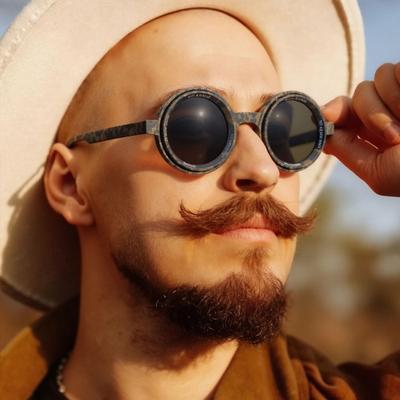 Verstellbare Tönung Sonnenbrille Retro Runde Polarisierte Brille mit ND-Filtergläsern Herren Damen Outdoor Strand Sonnenbrille zum Autofahren Angeln Golf