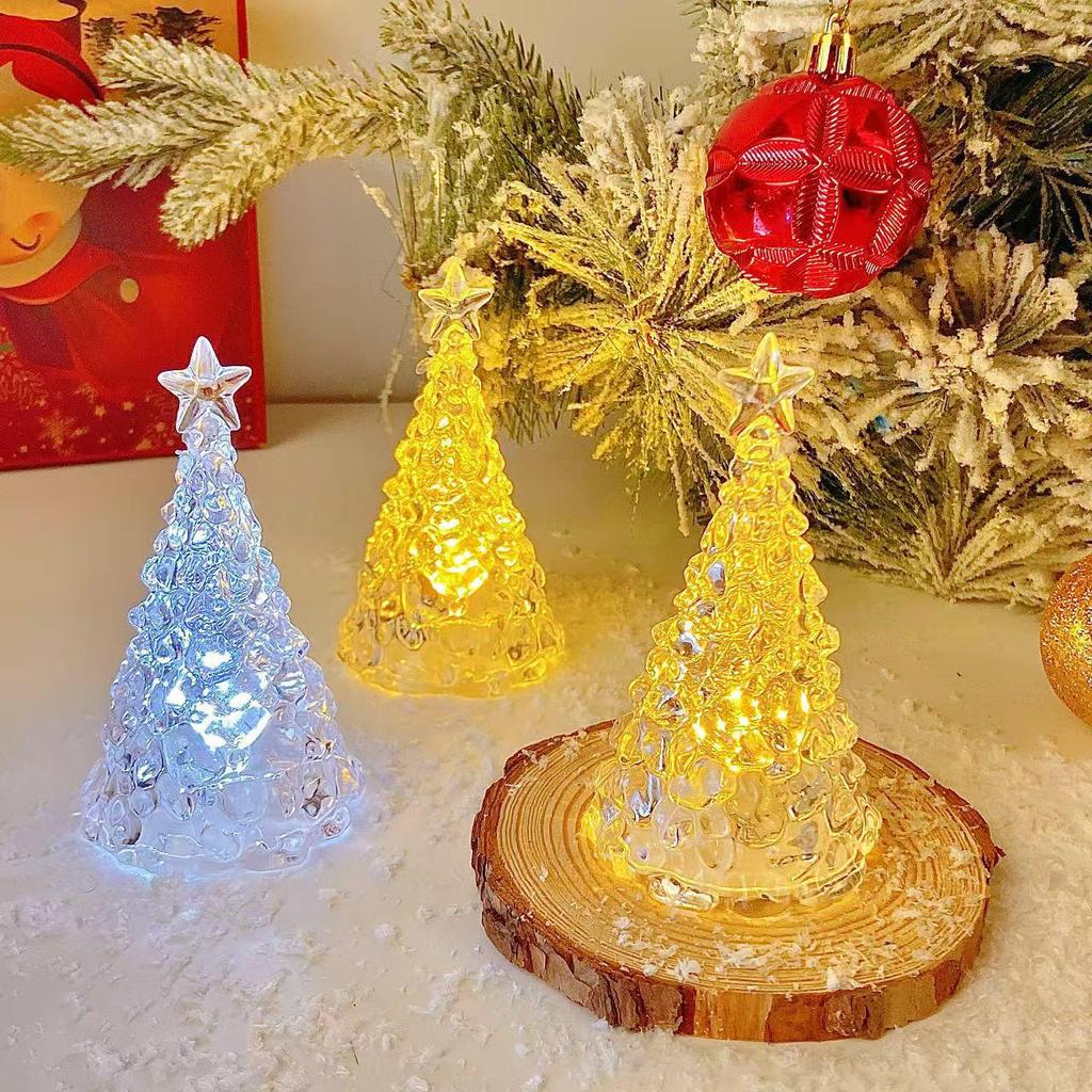 Seven-Color Star Christmas Tree Night Light - Decorative Bedside Table Lamp