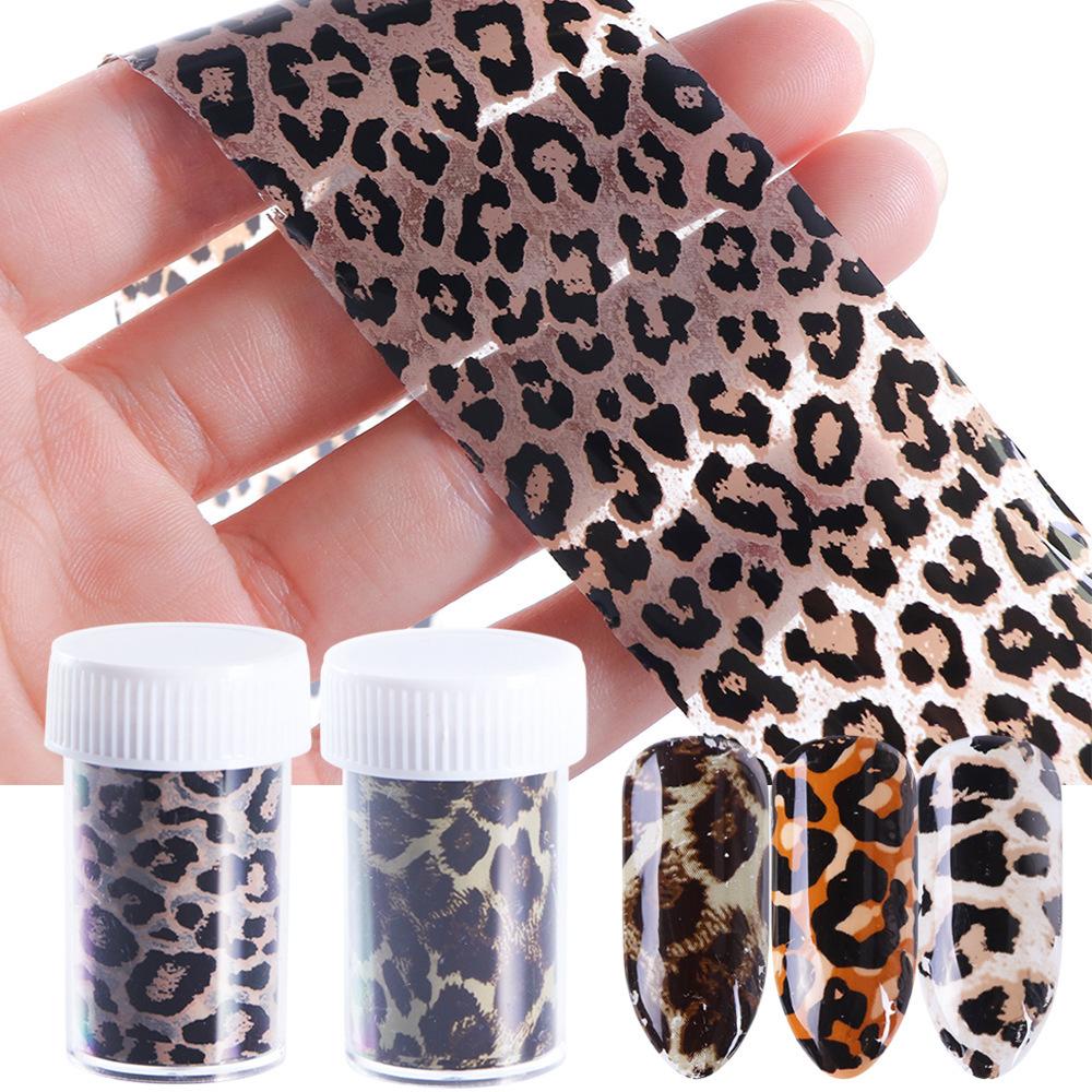 

Леопардовый узор Nail Art Наклейка Слайдер Передача Фольга Полная обертка