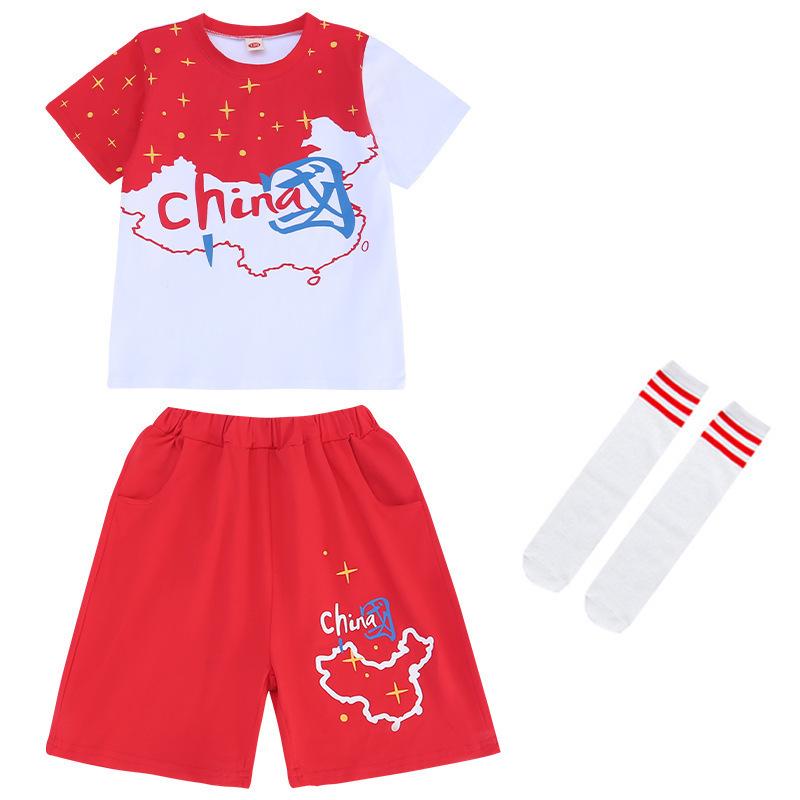 Chinese Style Cheerleading Costume for Boys & Girls - Summer Kindergarten Performance Outfit