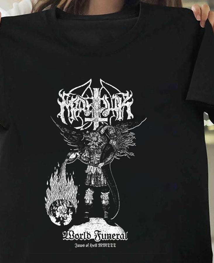 World Funeral - Челюсти Ада MMIII - Футболка Marduk Черный Хлопок S-5XL TA704 Унисекс Футболка XXL