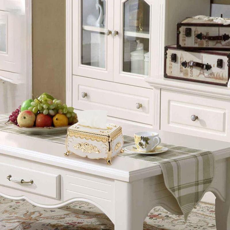 European Style Retro Tissue Box Household Living Room kitchen Napkin Case Hotel Office Desk Accessories Acrylic Paper Box