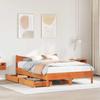 Solid Wood Bed with Drawers Wax Brown 120x200 Cm Pine