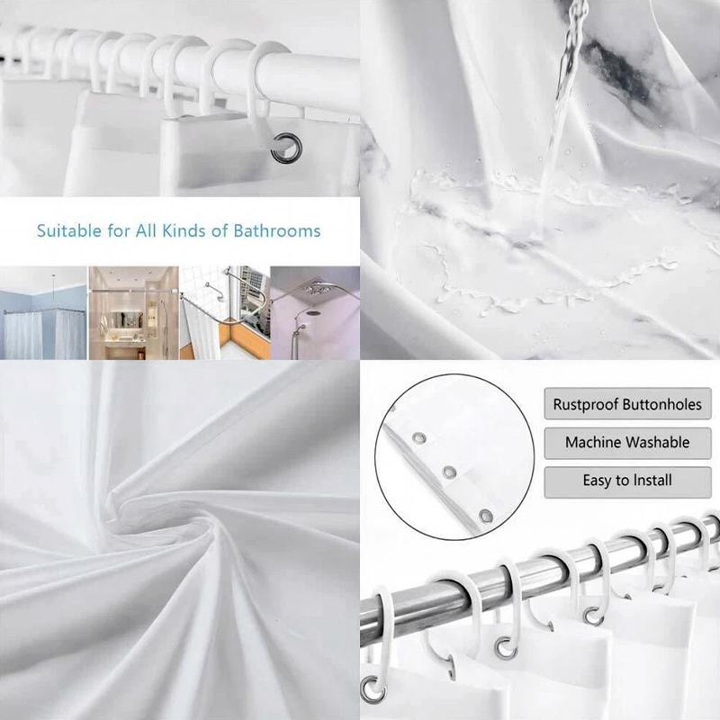 1Pc Bathroom Set DIY Polyester Waterproof 200x180CM Thickening Shower Curtain With Hooks Daisy Flower