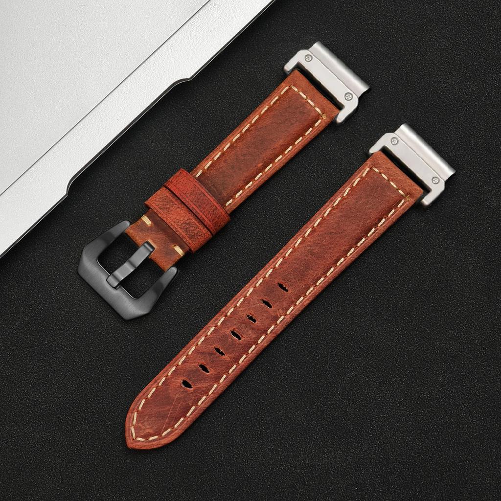 Quickfit 26mm 22mm Strap for Garmin Epix Pro 51mm 47mm Tactix 8 7 Pro Fenix 8 7 7X Enduro3 Genuine Leather Watchband Accessories