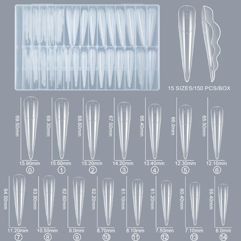 150pcs Butterfly Design Nail Molds with Multiple Sizes Ballet and Chinese Styles Artifical for Nail Artists and Salon
