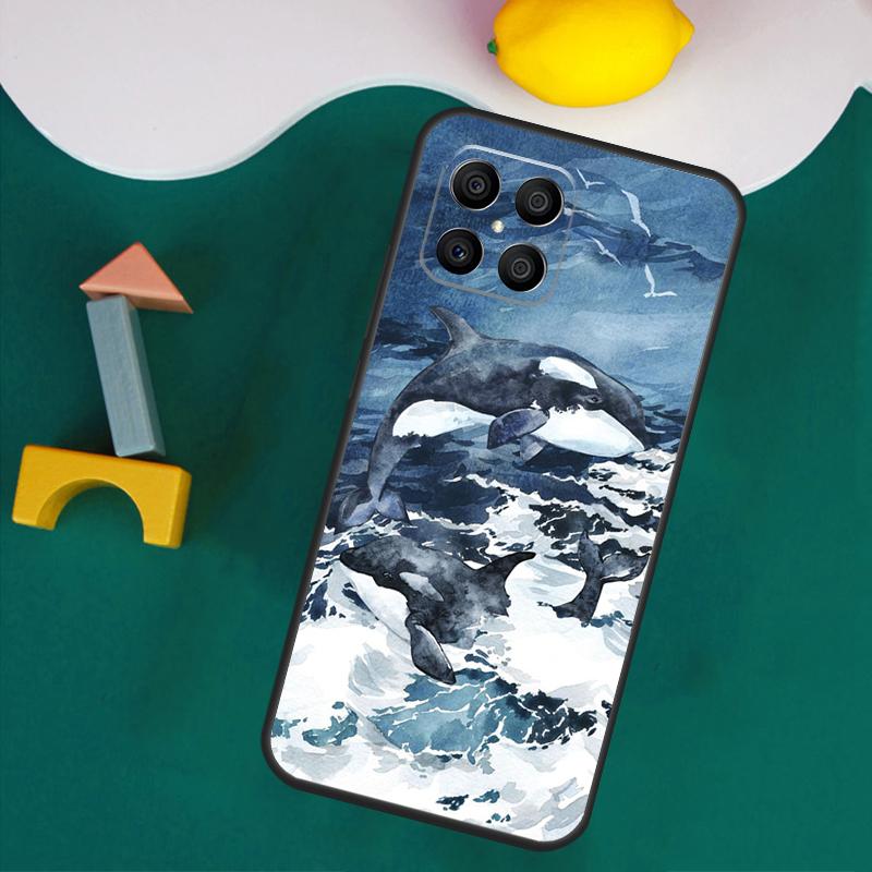 Shark and Killer Whale Case For Honor 200 Lite 50 70 90 X9a X8a X8 X9 X8b X9c X9b Honor Magic 5 6 Pro 7 Lite Cover