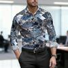 Men's Shirt Spring and Autumn New Style Men's Abstract Printed Long Sleeved Shirt Business Casual Slim Fit High-quality Shirt