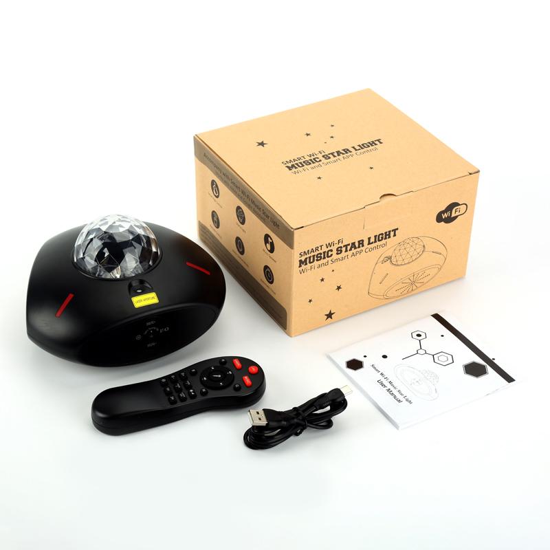 Colorful Starry Sky Magic Projector Wireless USB Remote Control Music Player USB Charging Starry Star LED Night