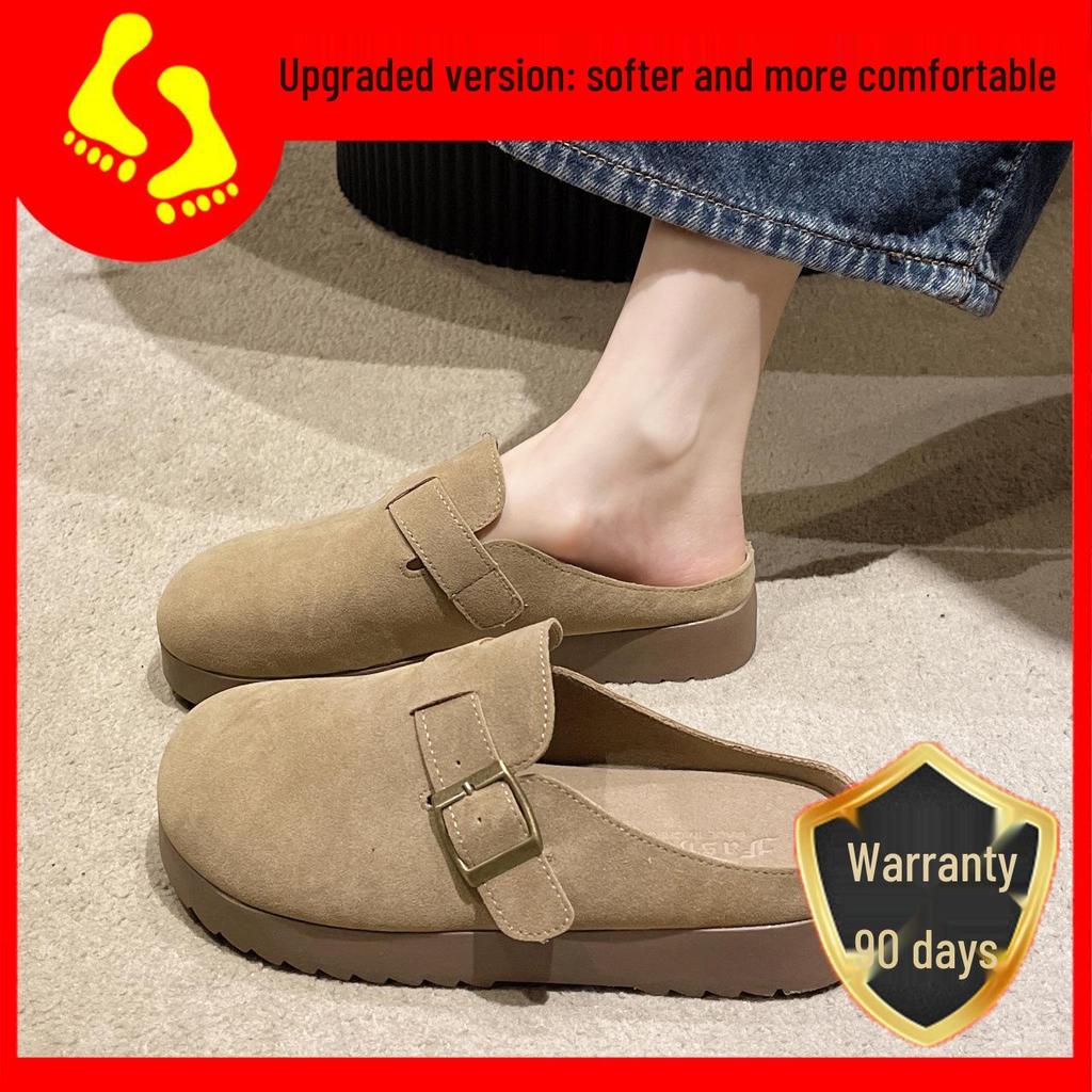 Dames 2025 Lente Retro Gesloten Teen Mule Pantoffels, Zacht & Antislip Dikke Zool Birkenstock-Stijl.