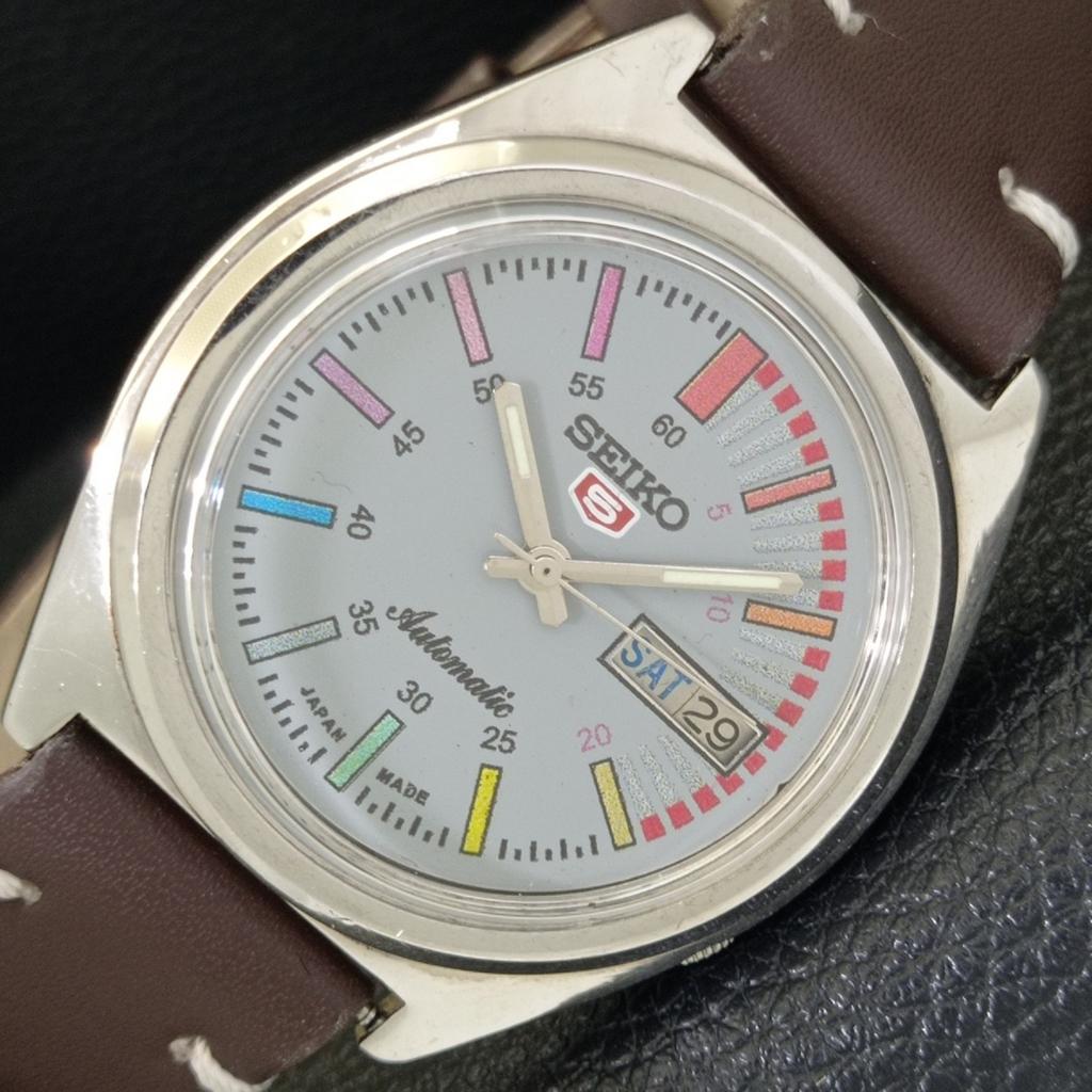 JAPAN VINTAGE SEIKO 5 AUTOMATIC MENS GREY COLOR DIAL WATCH A701635-5 R206c-a701635