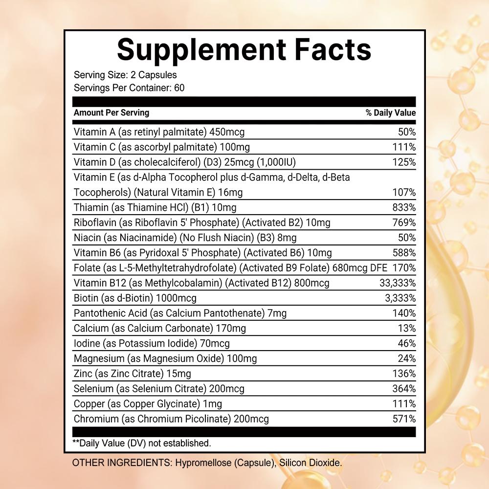Methylated multivitamin capsules, 120 capsules