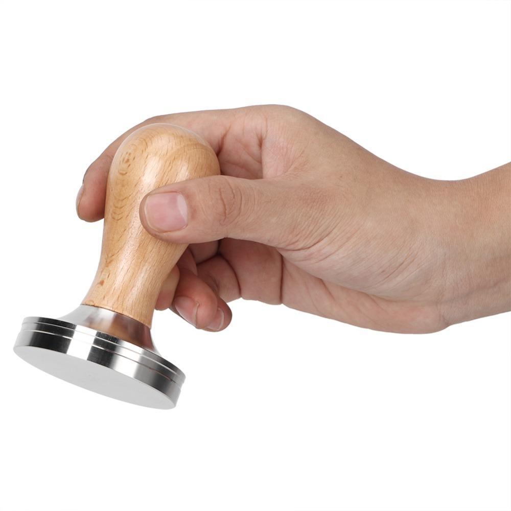 Wooden Handle Espresso Tamper 304 Stainless Steel Stainless Steel Tamper  Coffee Making
