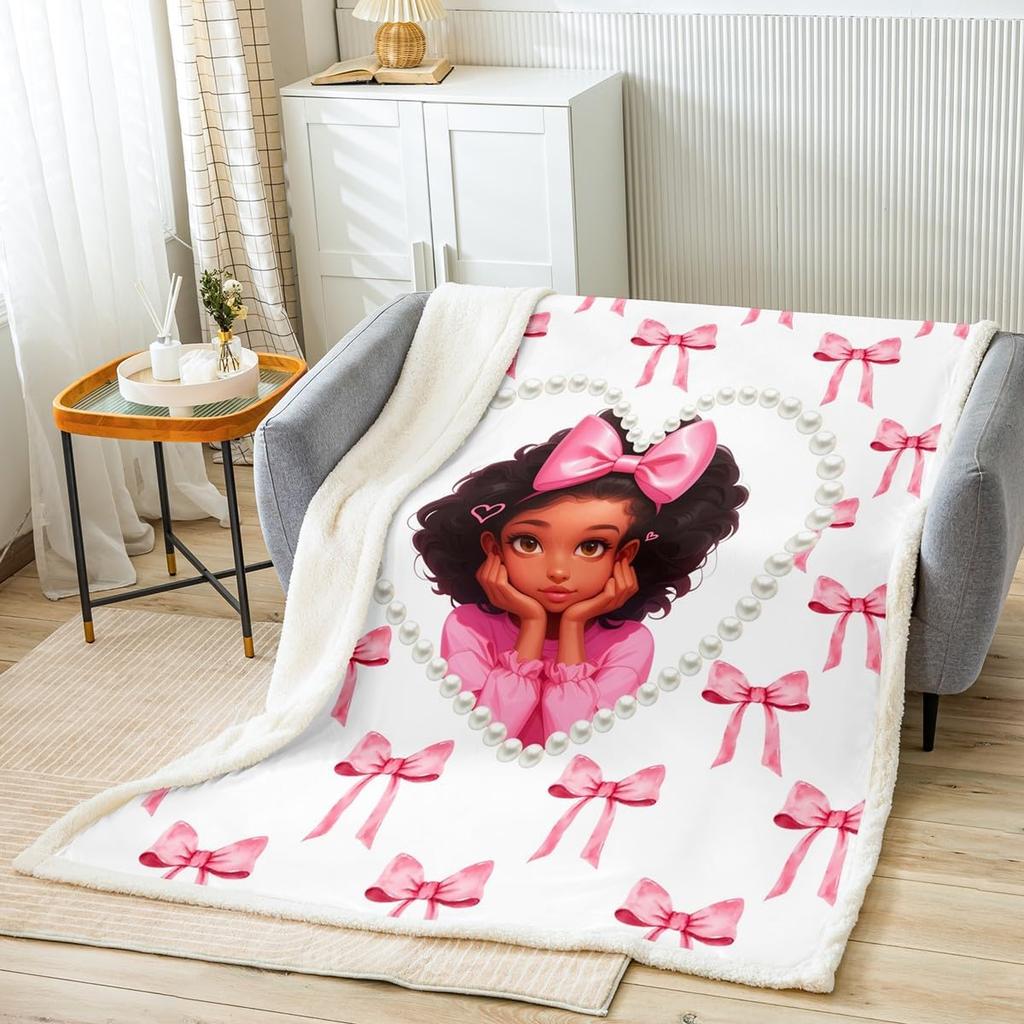 Cowgirl Fleece Throw Blanket with Western Boots Pink Bow Fairy Tale Princess Decor Soft Flannel x Inch for Adults Teens