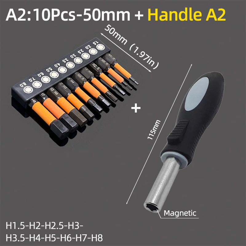 50/100mm Sechskant Schraubendreher Bit Set Metrisch Zoll Magnetisch S2 1/4" Sechskant Inbusschlüssel Bohrer Ratsche Handwerkzeuge