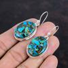 Copper Chrysocolla Earring Real Gemstone Earring Handmade Earrings 925 Sterling Silver Earring Very Pretty Chrysocolla Jewelry Gift For Wife