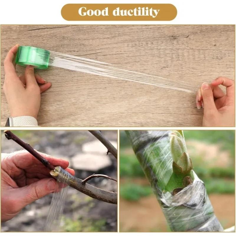 100/500m PE Grafting Tape Film Stretchable Self-adhesive Garden Tree Roll Tape Plants Seedlings Vine Tomato Grafting Accessories