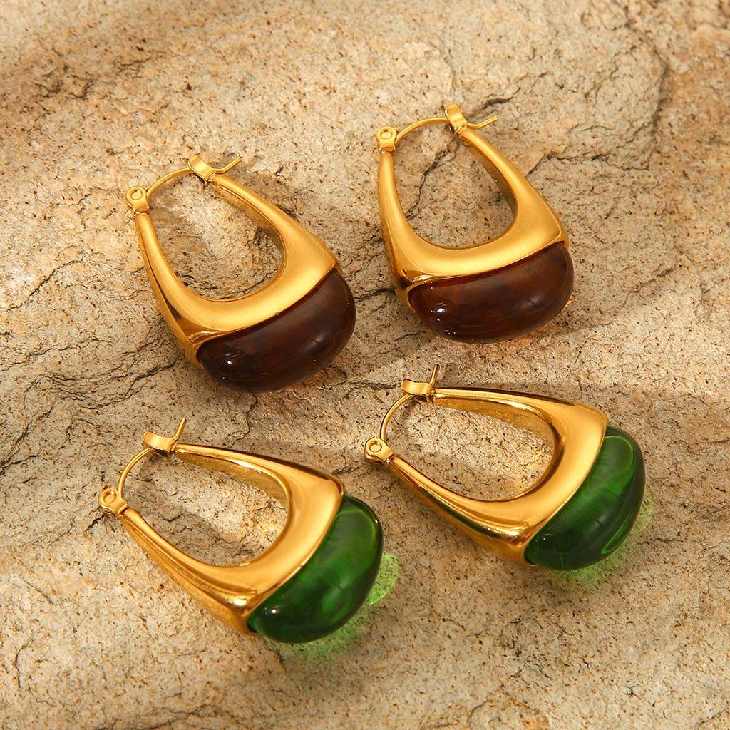 Maillard Retro Titanium Teardrop Ear Cuffs: Stylish, Versatile Niche Stainless Steel Jewelry