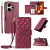 Crossbody Leather Case for Xiaomi Redmi 13 5G/4G/Poco M6 Plus 5G/Poco M6 4G/Redmi Note 13R 5G Rhombus Mobile Cover