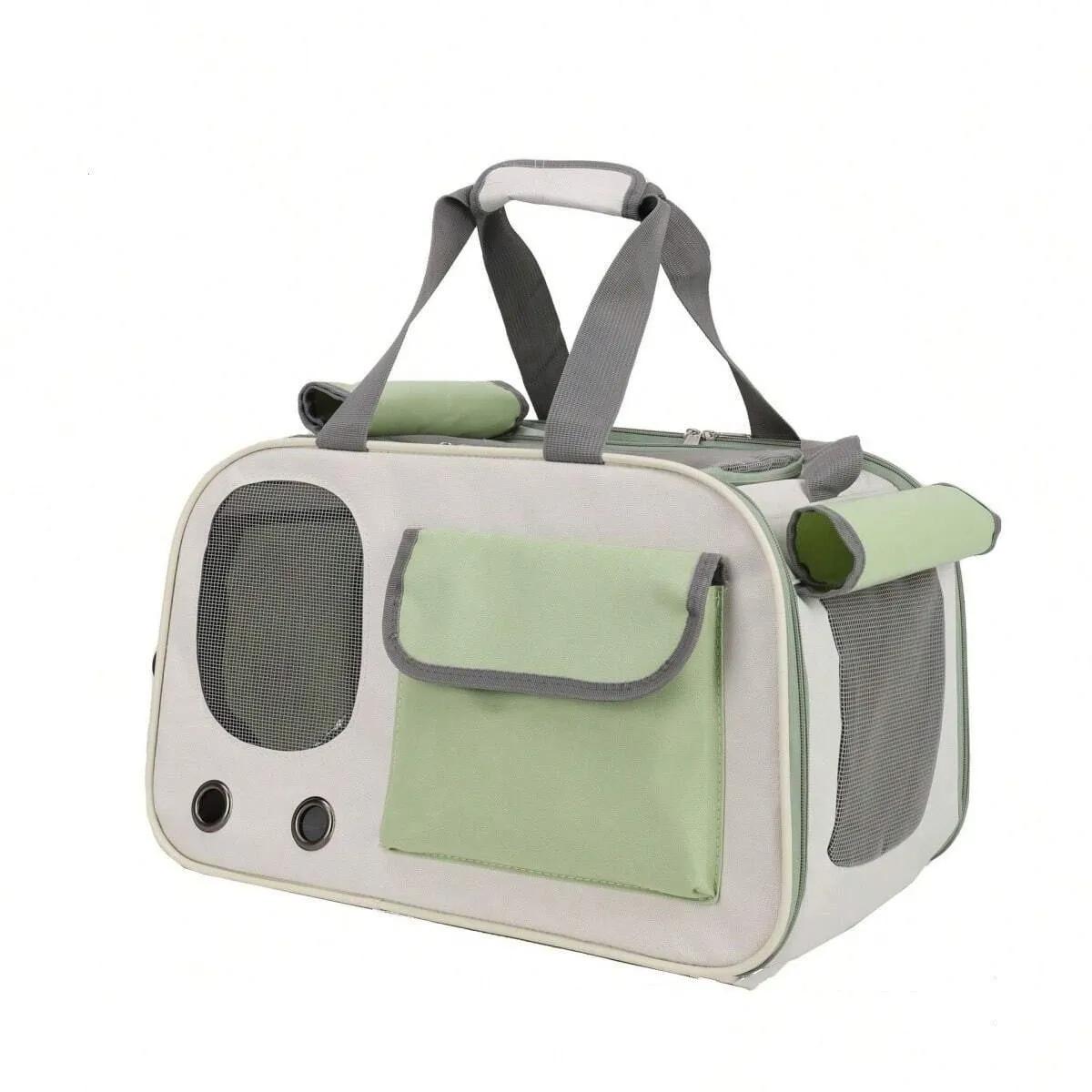 Portable Pet Carrier Bag for Small Dogs and Cats Ideal for Travel and Outdoor Activities 1Pcs зелёный