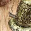 1Pc New Hot Selling Good Luck Feng Shui Ornament Home Decor Figurines Metal Bell Carved Dragon Buddhist Clock Home Decor Supply