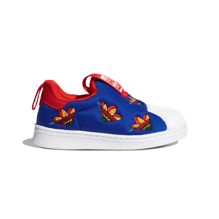 Adidas Originals SUPERSTAR 360 Abrasion Resistant Low top Toddler Shoes Blue White Red Infant And Toddler FY2512