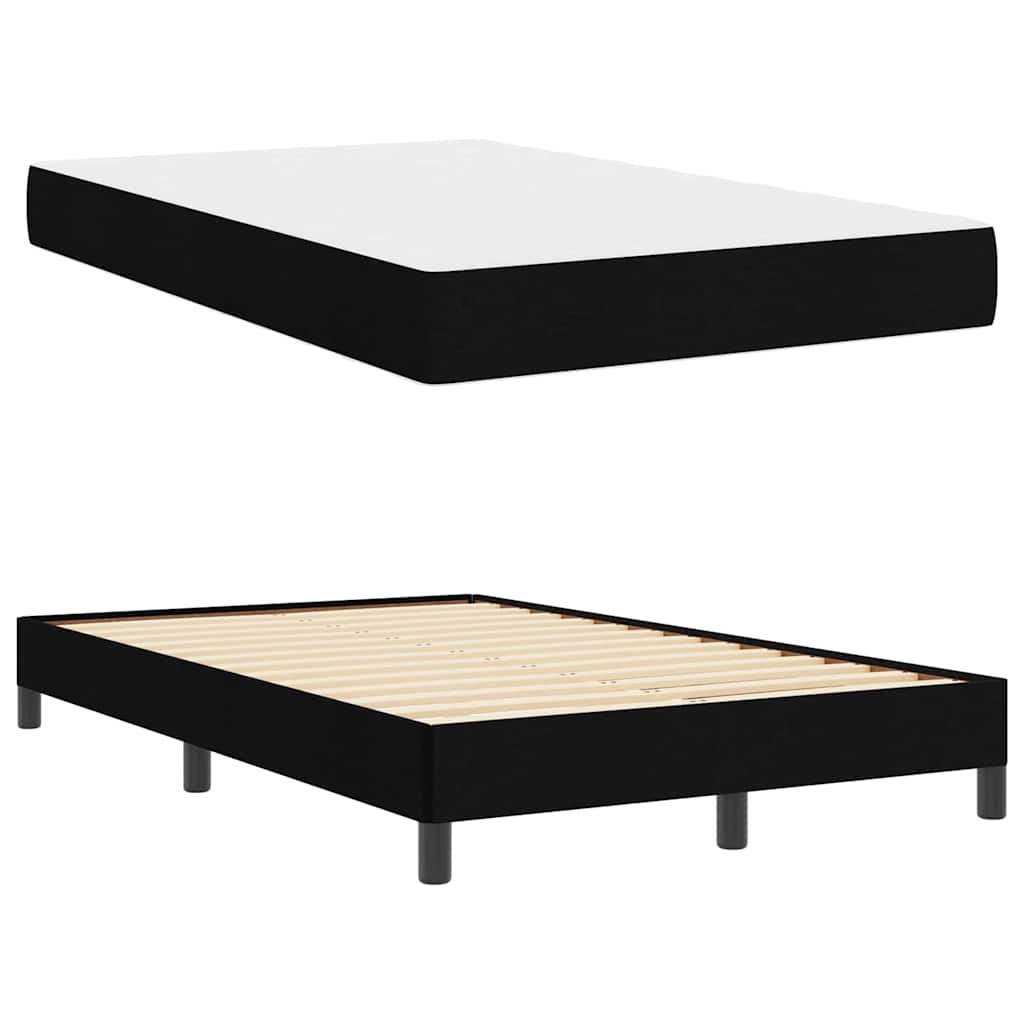 Box Spring Bed with Mattress Black 120 x 190 cm Fabric