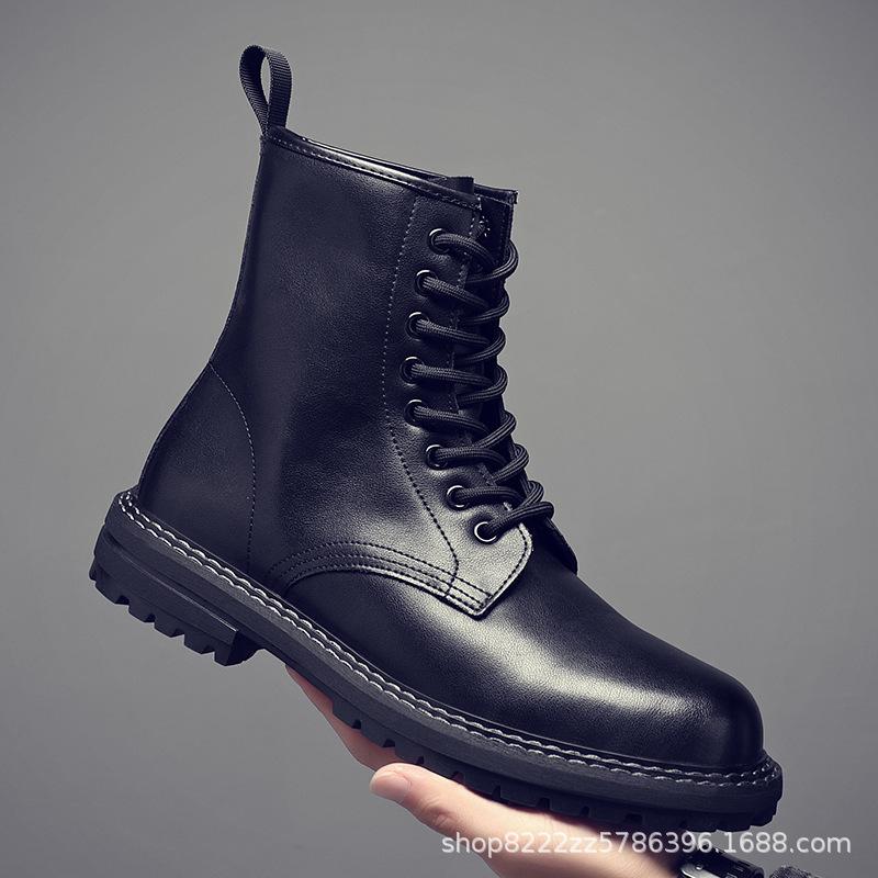 

Martin boots men s British style leather high-top leather shoes 2025 autumn velvet thick-soled inner height-increasing tooling locomotive boots 38