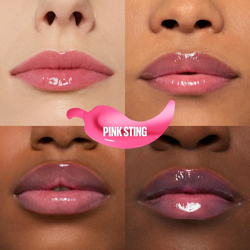 Maybelline New York Lifter Plump Lip Gloss Pink Sting 5ml Hydrating Glossy Shine With Instant Plump Effect And XL Wand Applicator