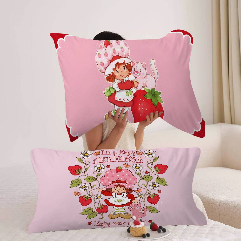 Classic Animation S-Strawberry S-Shortcake Pillow Towel Pillowcase For Hair And Skin, Standard Size Set Of Super Soft Pillow