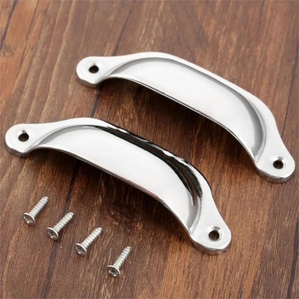 2Pcs Cabinet Drawer Handles Antique Cupboard Cabinet Furniture Bedroom Wardrobe Closet Dresser Shell Pull Handles with Screws