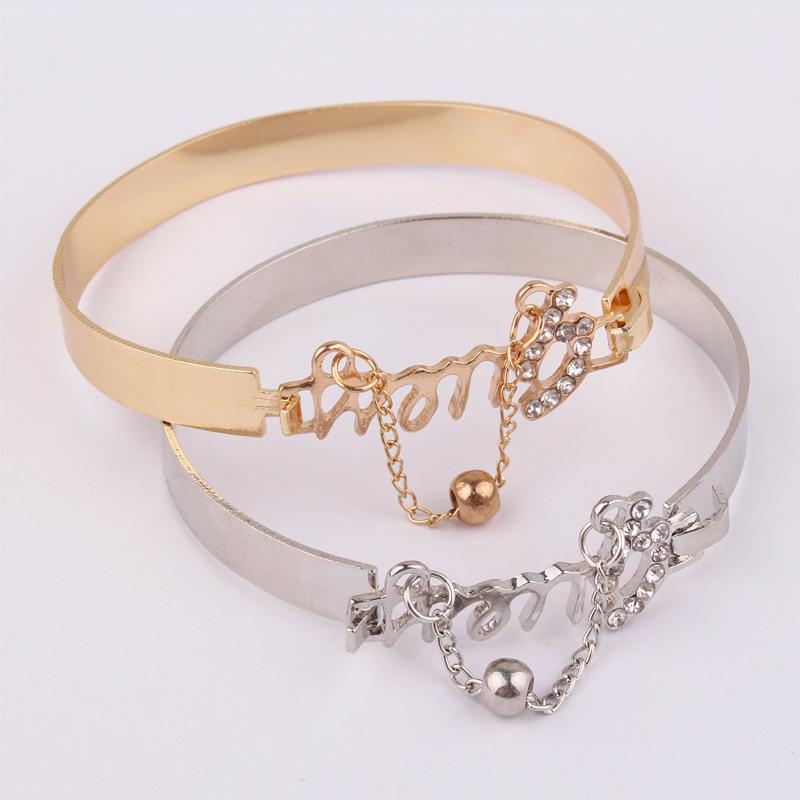 Bracelet&Bangle Europe American Style Jewelry Gift 2023 New Women's Metal Bracelet Charms Bracelets Gold Silver Color