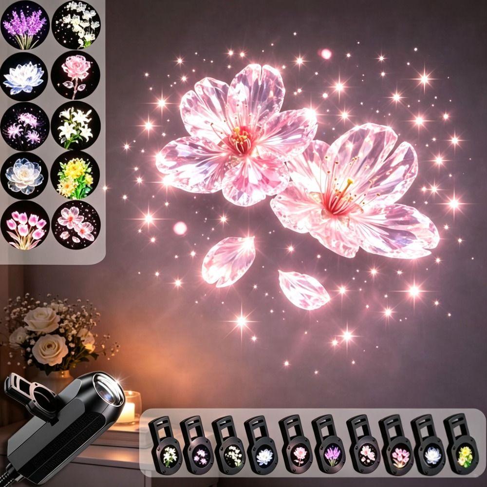 161 Degree Rotating Dreamy Starry Sky Projector USB Powered Flexible Neck USB Plug Projection Lamp Interchangeable Slides