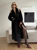 Faux Fur Long Coats Women Jackets Overcoats Lace Up Turn Down Collar Full Sleeve Open Stitch Thick Loose Y2k  Autumn Winter