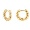 New Trendy Stackable Cartilage Twisted Huggie Ear Buckle Gold Color Circle Hoop Earrings for Women Creative Zircon 12/14/16mm