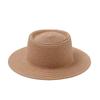 Autumn and Winter New Flat Top Top Top Hat Retro Classic British Style Hand-woven Straw Hat Outdoor Beach Sun Hat