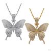 Diamante Butterfly Pendant Necklace Chain Cubic AAA Zirconia Fashion Jewelry