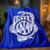 Coperta con Stemma Inter Milan Leggera Coperta Ideale per Letto Perfetta per Viaggi, Campeggio, Soggiorni, Uffici, Divani, Regalo di Natale per tifosi