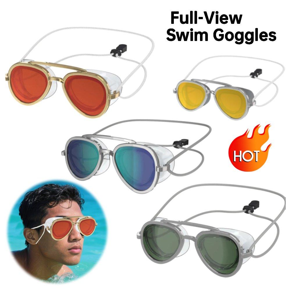 Full-View Anti-Fog Swim Goggles Professional Full Angle Anti Fog Swimming Goggles Swimming Goggles Men Women Retro Goggles