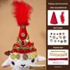 Xinjiang Lamb Hat: Rhinestone-Inlaid Triangle Cartoon Ethnic-Style Accessory for Tourism Wear