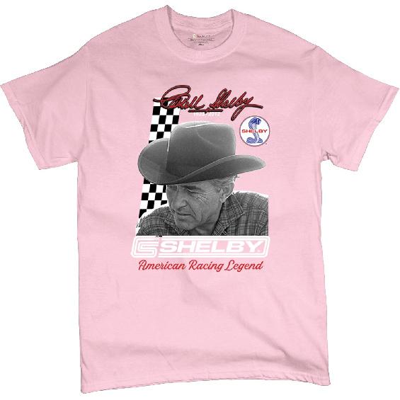 Carroll Shelby Signature T-Shirt GT500 Mustang Muscle Car American Racing Legend Lives Powered by Ford Men's Tee