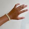 Gold-Plated Titanium Steel Bracelet: Detachable, Unisex Hip Hop Watch Chain, Luxury Electroplated Design for Women.