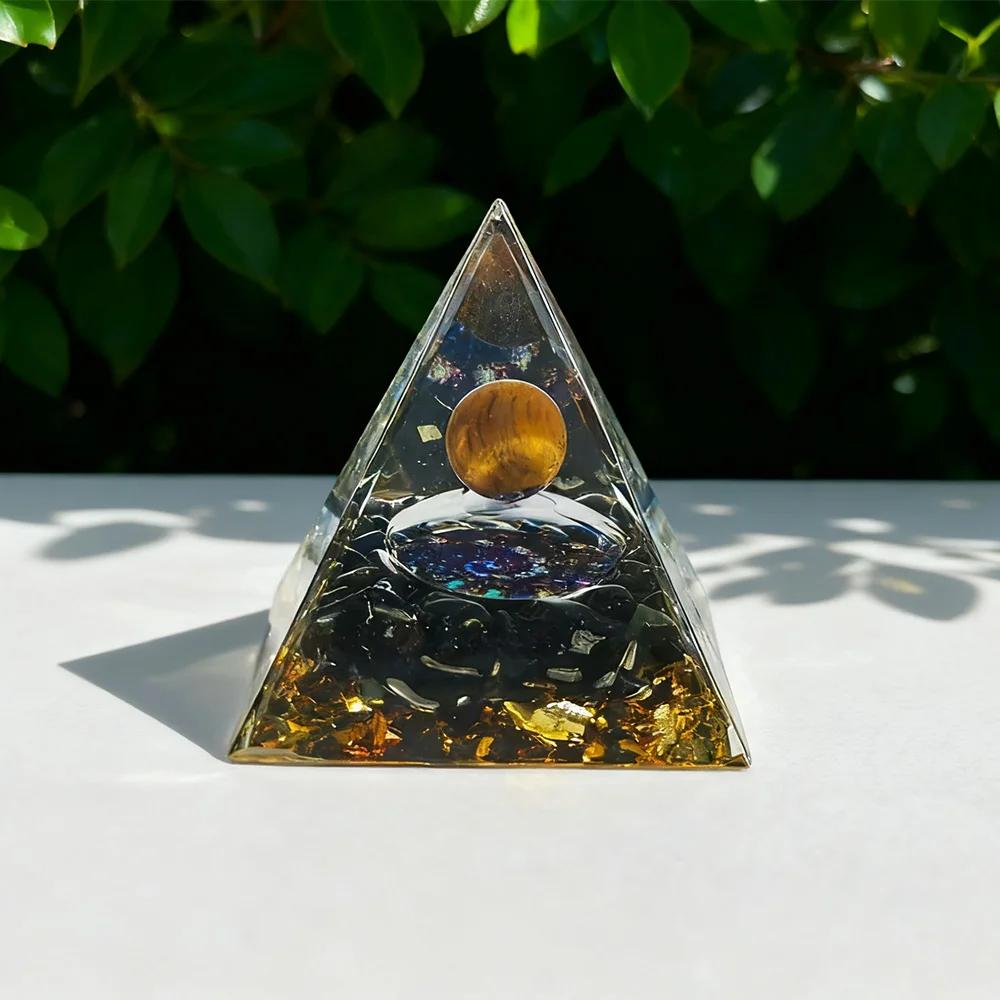 Křišťálová Orgonová Pyramida Generátor Energie 5 cm Přírodní Ametyst Peridot Reiki Čakra Meditační Nástroj Vánoční Dárek Pro Rodinu
