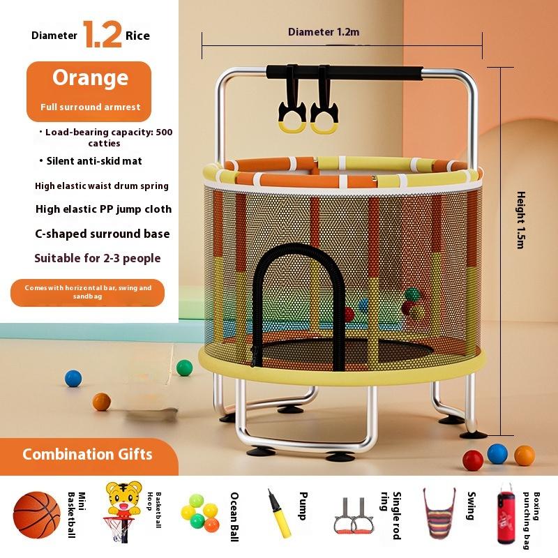 Trampoline Household Children's Indoor Baby Bouncing Bed Children's Toys Abdominal Exercising Band Protecting